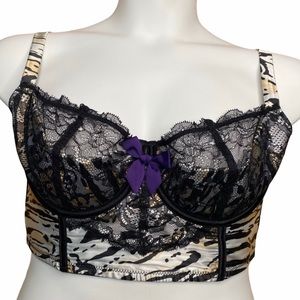 Cacique Bralette Animal Print 38D Bra Lace Cup